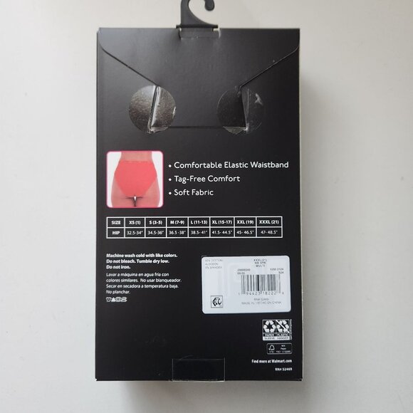 No Boundaries High-Cut Cheeky Cotton Stretch Rib Panties 5-Pack XXXL Comfort Wai - Picture 4 of 6